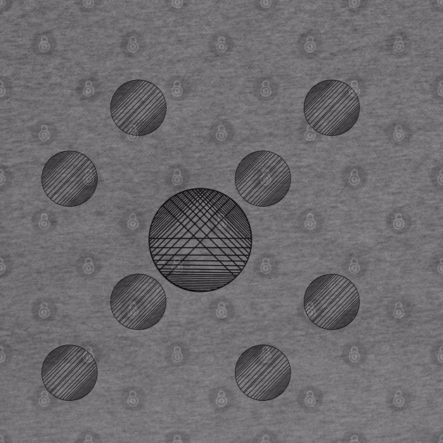 Monochrome Black lines Striped circles Abstract pattern by KateQR